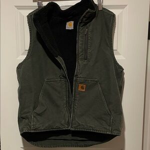 Carhartt Olive Vest with Dark Interior